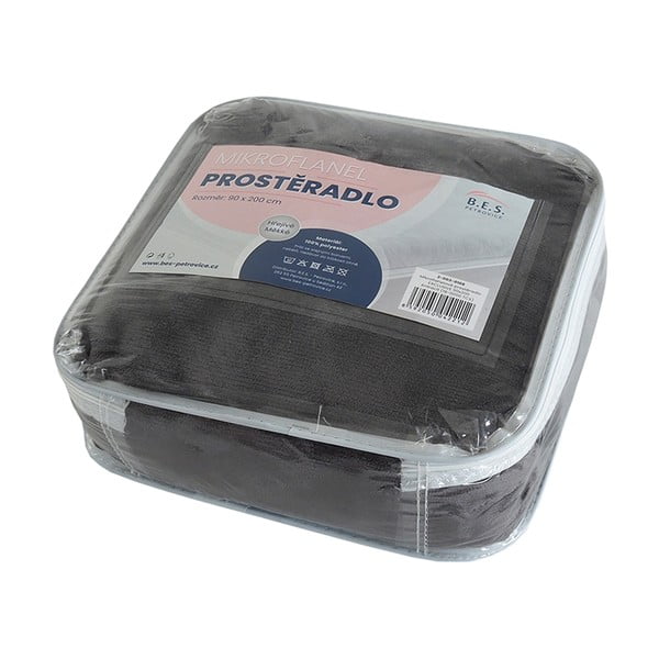 Tmavosivá plachta z mikroflanelu 180x200 cm Exclusive – B.E.S.-image-1