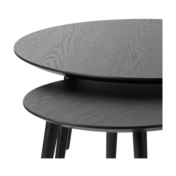 Čierne okrúhle konferenčné stolíky v súprave 2 ks ø 88 cm Adda – Unique Furniture-image-3