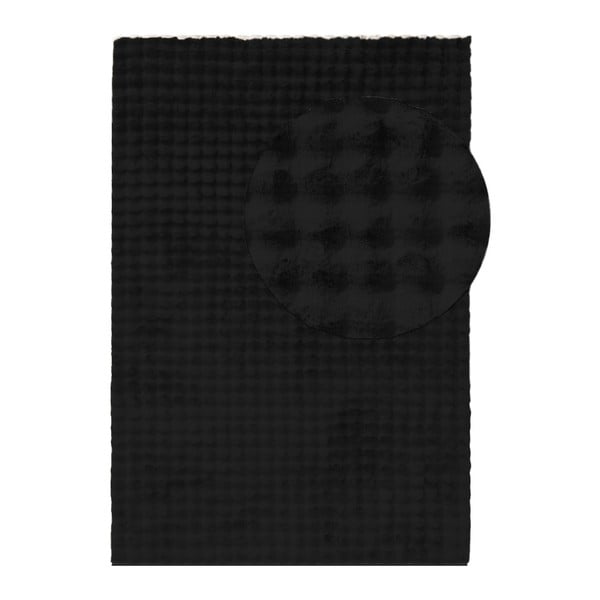 Čierny umývateľný koberec 80x150 cm Bubble Black – Mila Home