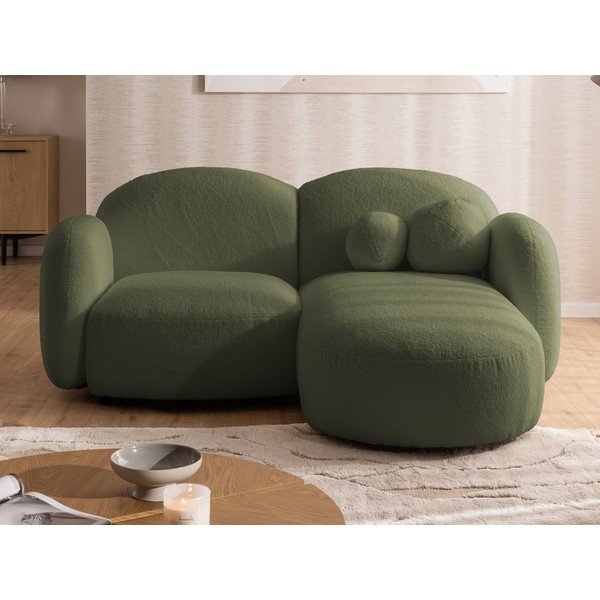 Zelená rohová pohovka z textílie buklé (pravý roh/s leňoškou) Orbit – Ropez-image-1