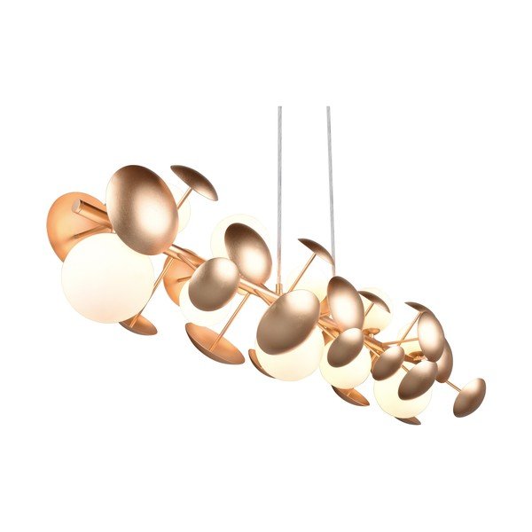 Závesné svietidlo so skleneným tienidlom v zlato-bielej farbe Bubble – Trio Select-image-1