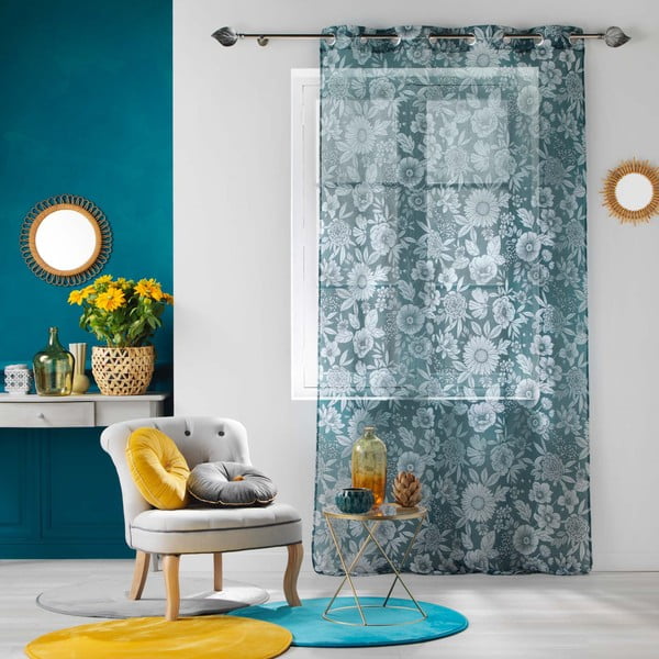 Modrá voálová záclona 140x280 cm Milady – douceur d'intérieur-image-2