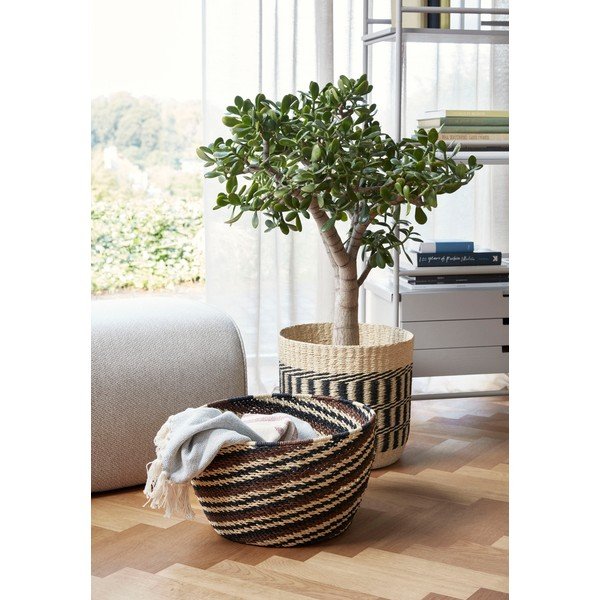 Súprava dvoch hnedo-čiernych košov Hübsch Natur-image-1