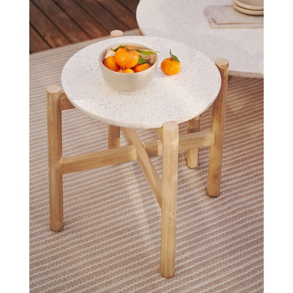 Okrúhly odkladací stolík s terrazzo doskou ø 54,5 cm Pola – Kave Home-image-1