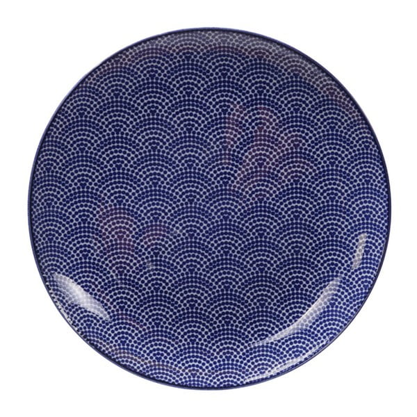 Modrý porcelánový tanier Tokyo Design Studio Dots, ø 25,7 cm