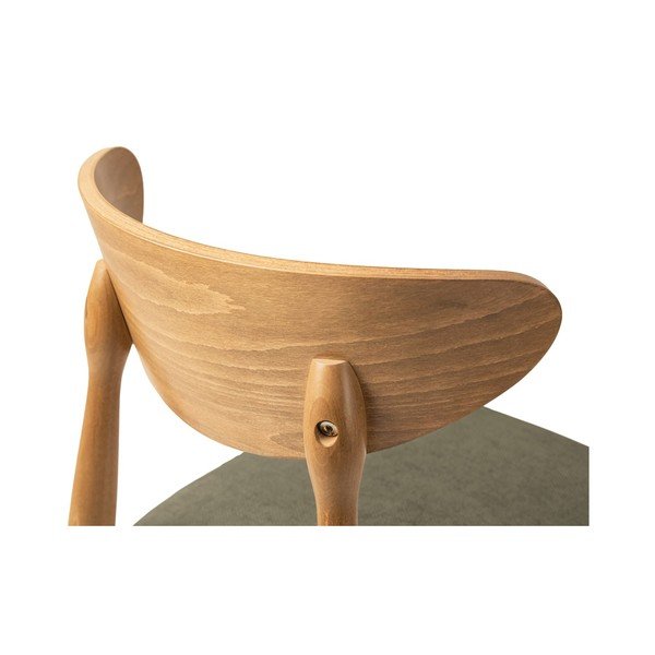 Khaki/v prírodnej farbe stohovateľná jedálenská stolička z bukového dreva Leon – Micadoni -image-3