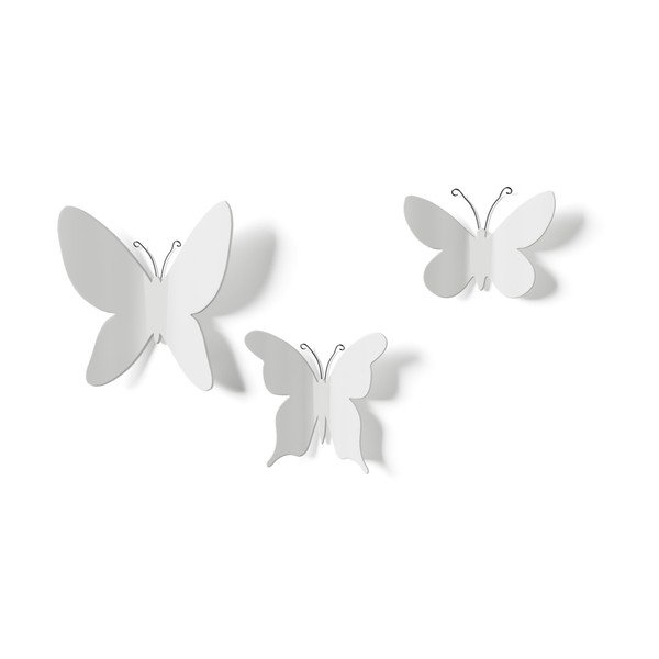 Sada 9 bielych nástenných 3D dekorácií Umbra Butterflies-image-3