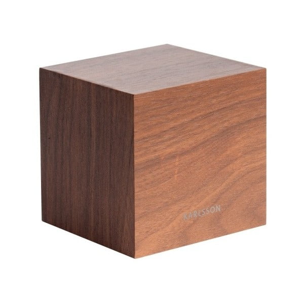 Budík v drevenom dekore Karlsson Mini Cube, 8 × 8 cm-image-3