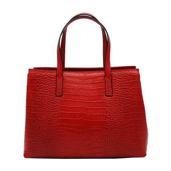 Tmavočervená kabelka z pravej kože Andrea Cardone Lumilo