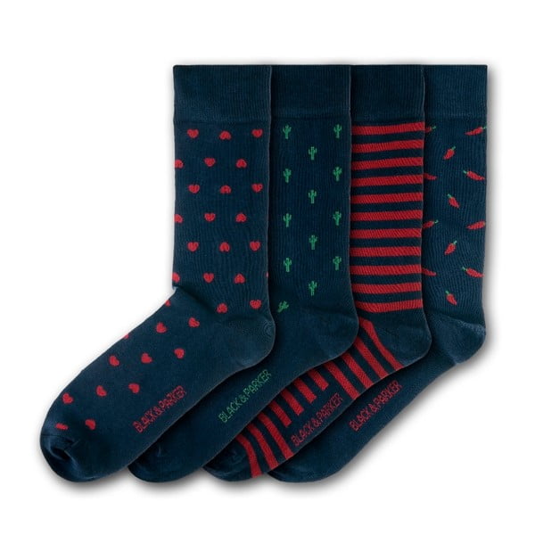 Sada 4 párov ponožiek Black & Parker London Trewithen, vl. 37 - 43