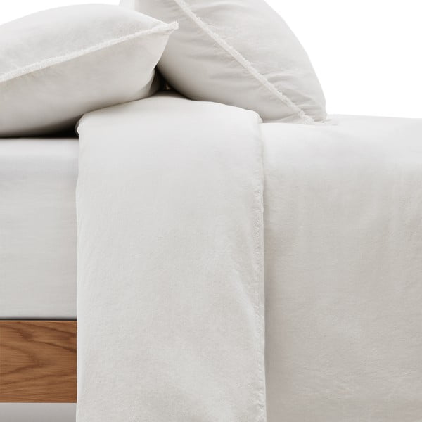 Krémové predĺžené obliečky na jednolôžko z bavlneného perkálu 150x220 cm Sifinia – Kave Home