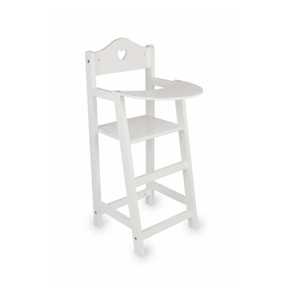 Biela drevená stolička pre bábiky Legler Doll's