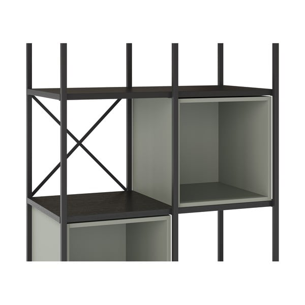 Zeleno-čierna knižnica 71x179 cm Anya – Marckeric-image-4