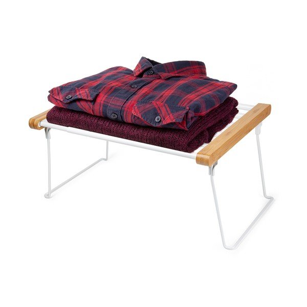 Biela nastaviteľná polička do skrine na oblečenie Compactor Extandable Shelf Rack-image-3