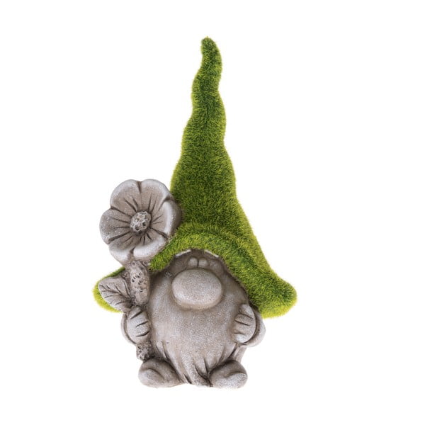 Sivo-zelená keramická dekorácia Dakls Gnome, výška 25 cm
