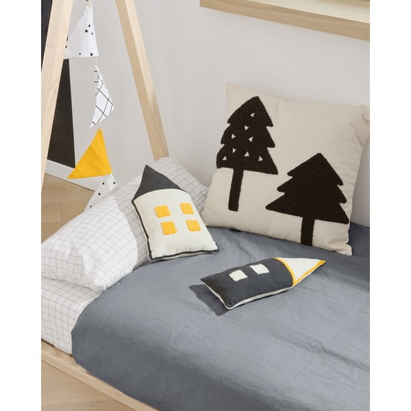 Čierno-béžový detský vankúš z organickej bavlny Kave Home Nisi, 13 x 35 cm-image-2