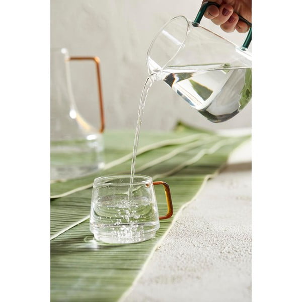 Sklenená kanvička na mlieko v petrolejovomodrej farbe 540 ml Dilacia - Sema-image-1