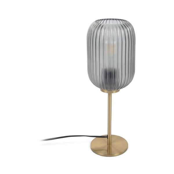 Stolová lampa v zlatej farbe so skleneným tienidlom (výška 40 cm) Hestia - Kave Home