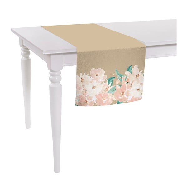 Béžovo-ružový behúň na stôl Mike & Co. NEW YORK Honey, 140 x 40 cm