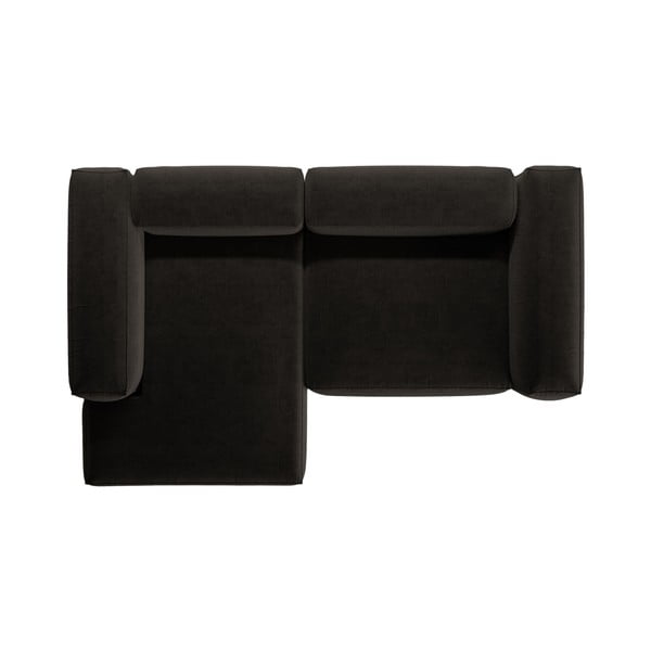 Čierna rohová pohovka (ľavý roh/s leňoškou) Bergamo – Cosmopolitan Design-image-3