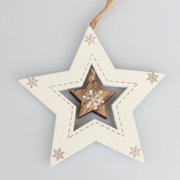 Biela závesná dekorácia v tvare hviezdy Dakls Star