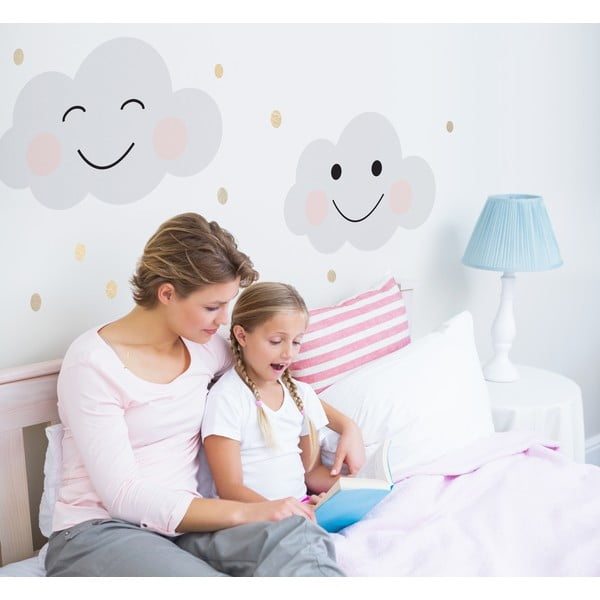 Sada 3 nástenných samolepiek Dekornik Clouds Smile-image-1