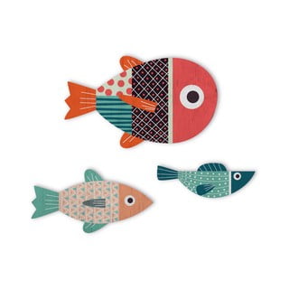 Súprava 3 dekoratívnych rybičiek na stenu Little Nice Things
