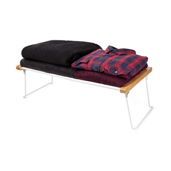 Biela nastaviteľná polička do skrine na oblečenie Compactor Extandable Shelf Rack-image-4