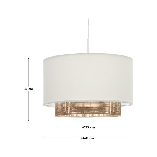 Látkové tienidlo v bielo-prírodnej farbe ø 40 cm Erna – Kave Home-image-4