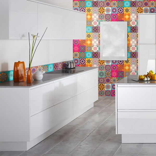 Sada 24 dekoratívnych samolepiek na stenu Ambiance Clarissa, 10 × 10 cm-image-1