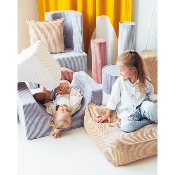 Svetlohnedý menčestrový detský sedací vak Square – Wigiwama-image-2