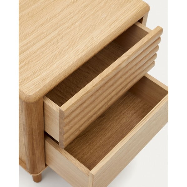 Nočný stolík v dekore duba v prírodnej farbe Lenon – Kave Home-image-3