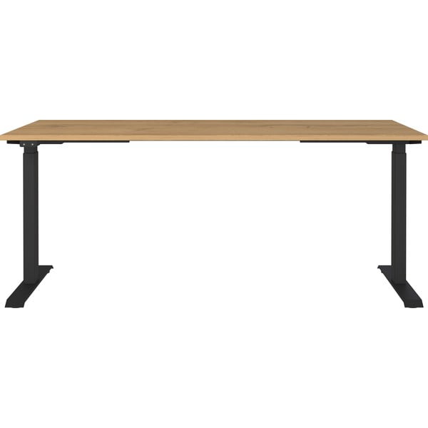 Polohovací pracovný stôl s elektricky nastaviteľnou výškou s doskou v dubovom dekore 80x180 cm Agenda – Germania-image-3