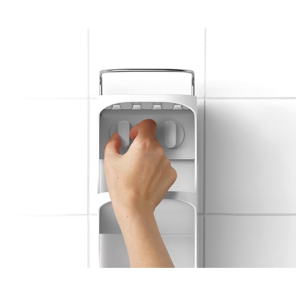 Biela samodržiaca plastová kúpeľňová polička Capsule - Joseph Joseph-image-2