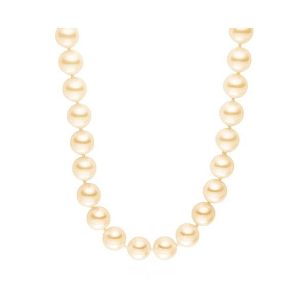 Svetlooranžový perlový náhrdelník Pearls Of London Mystic, dĺžka 80 cm