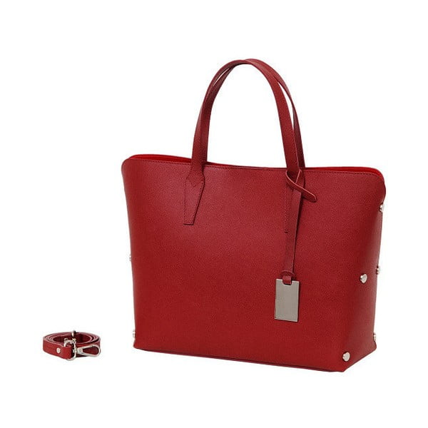 Červená kabelka z pravej kože Andrea Cardone Dettalgio