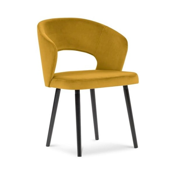 Žltá jedálenská stolička so zamatovým poťahom Windsor & Co Sofas Elpis