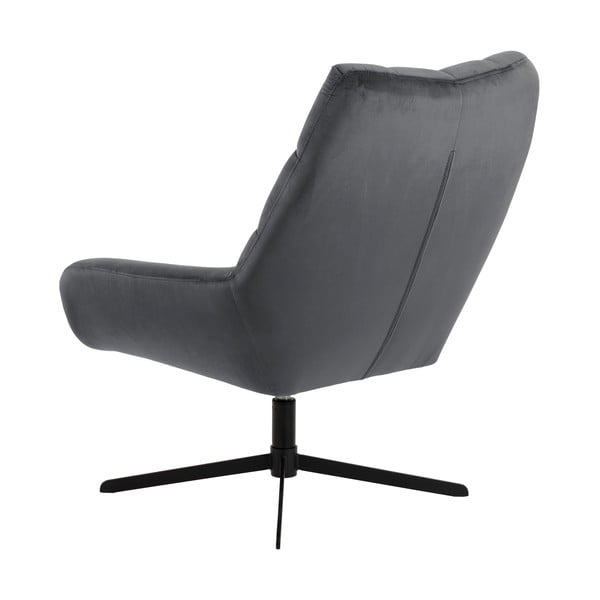 Sivé otočné zamatové kreslo Paris – Actona-image-3