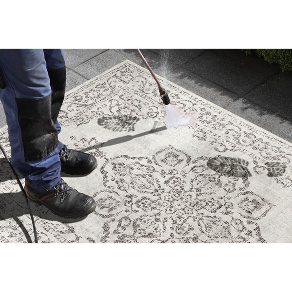 Sivo-krémový vonkajší koberec NORTHRUGS Tilos, 120 x 170 cm-image-3