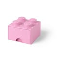 Svetloružový úložný box štvorec LEGO®
