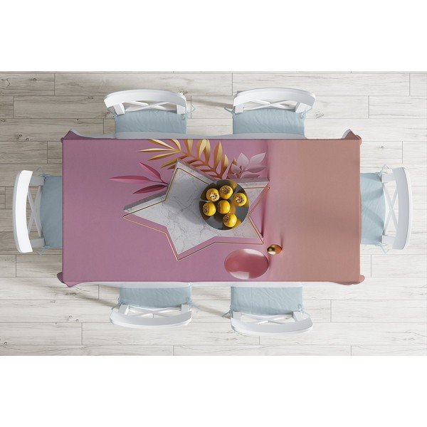 Obrus s prímesou bavlny Minimalist Cushion Covers Pink Star, 140 x 180 cm-image-1