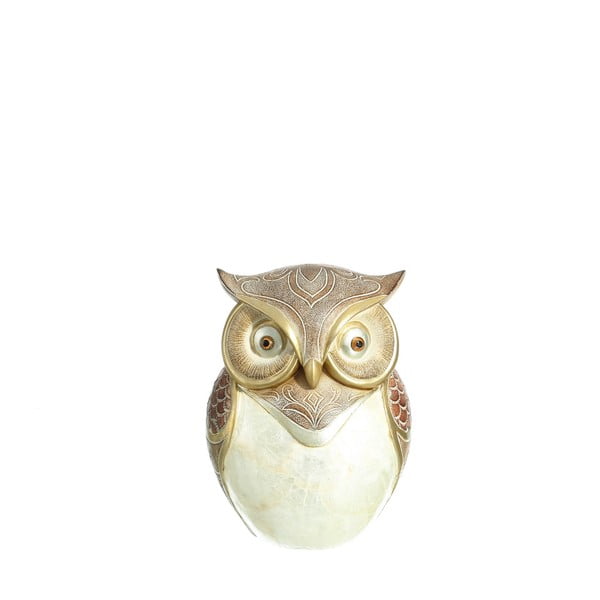 Bielo-zlatá dekoratívna soška sovy Owl