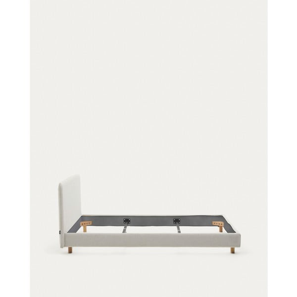 Sivá čalúnená dvojlôžková posteľ bez roštu 160x200 cm Valma – Kave Home-image-4