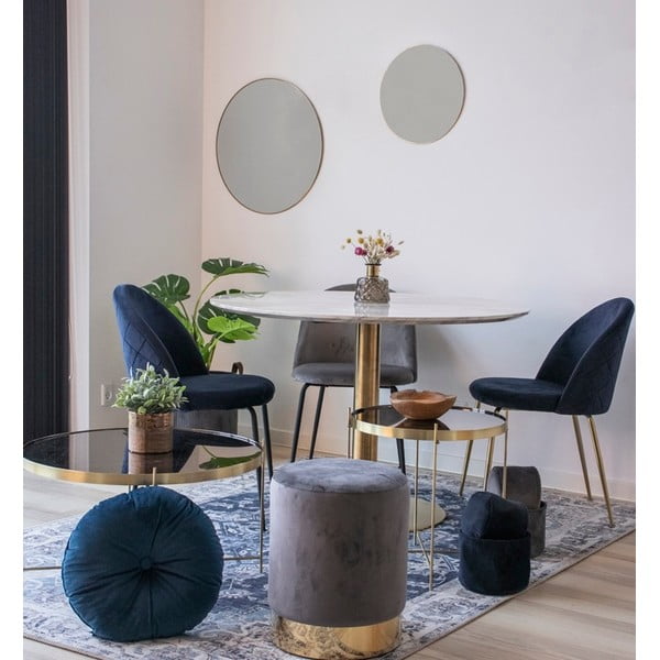 Okrúhly jedálenský stôl s doskou v dekore mramoru ø 110 cm Bolzano – House Nordic-image-1