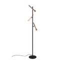 Čierna LED stojacia lampa s kovovým tienidlom (výška 150 cm) Fiato – Trio