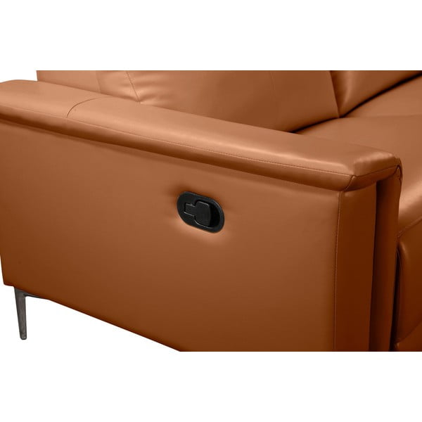 Hnedá rohová pohovka z imitácie kože (pravý roh) Lund – Støraa-image-3