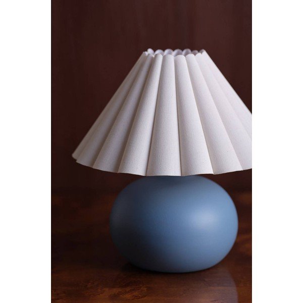 Biela/modrá keramická stolová lampa (výška  34 cm) Crasso – Jotex-image-2