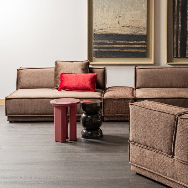 Lesklý okrúhly odkladací stolík ø 40 cm Orivo – WOOOD-image-1