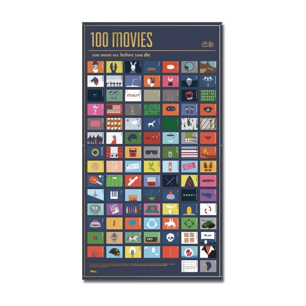Plagát DOIY 100 Movies You Must See, 54,5 x 98 cm