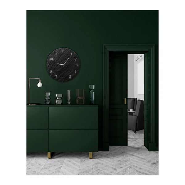 Nástenné hodiny Styler Glassclock Carbon, ⌀ 30 cm-image-2